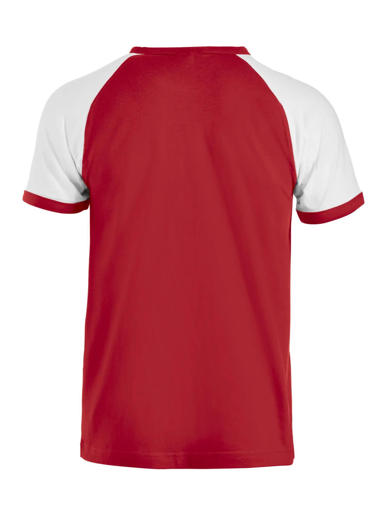 clique Raglan-T — Tweekleurig raglan-T-shirt van gekamd katoen – red/white 2/4
