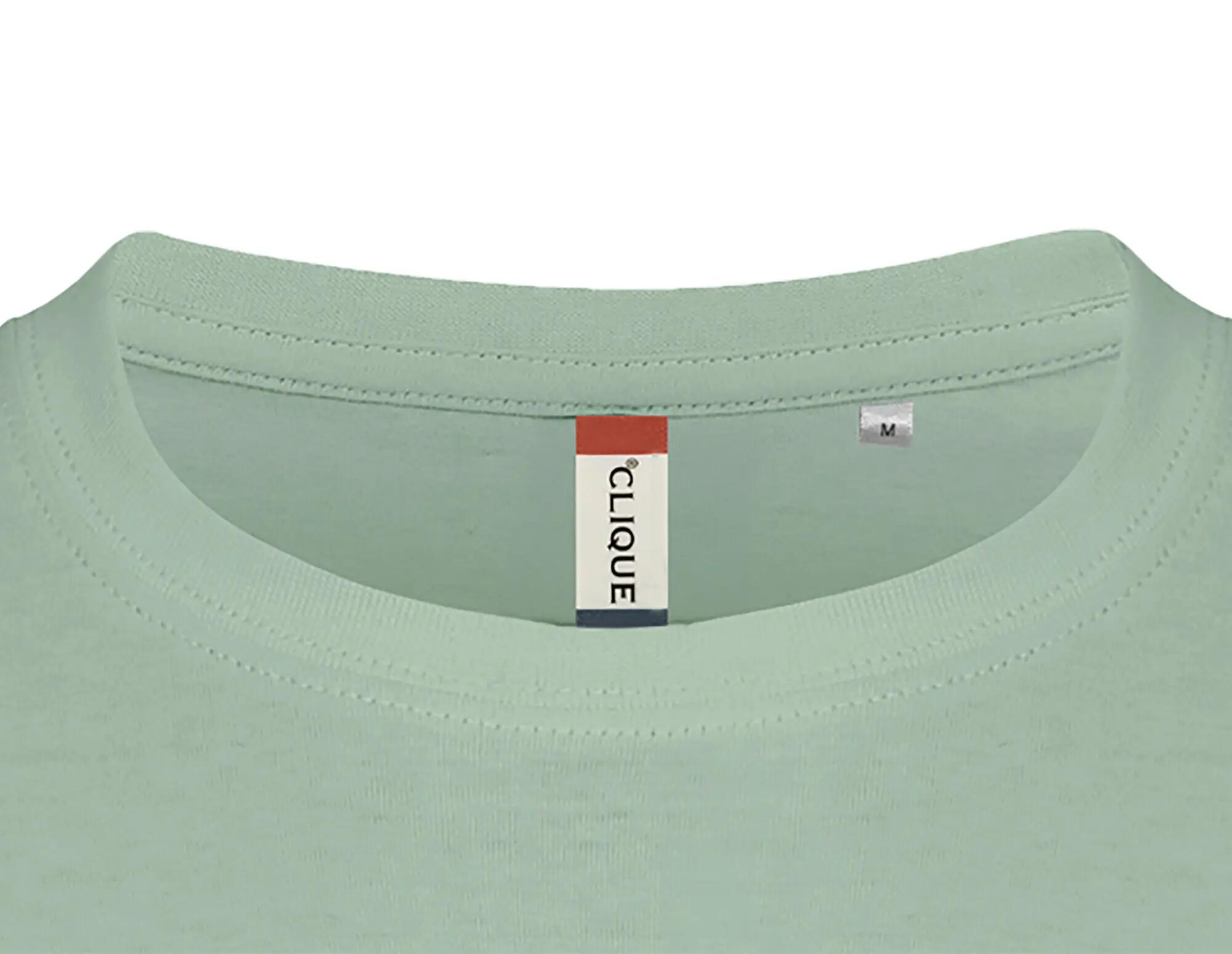 clique Basic-T t-shirt homem corte ajustado algodão – Sage Green 2/5