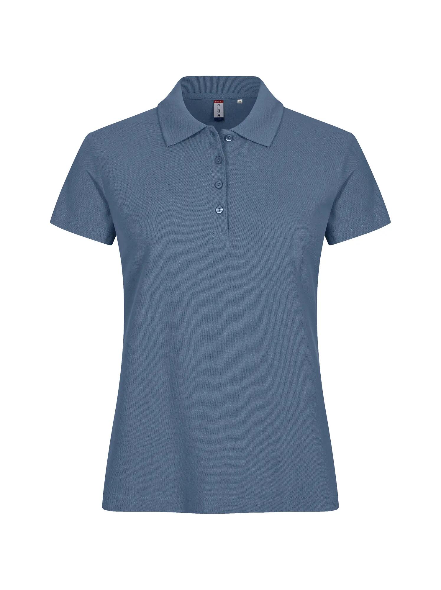 clique Basic Polo Women — 100% katoen, comfortabele pasvorm – Steel Blue 1/5