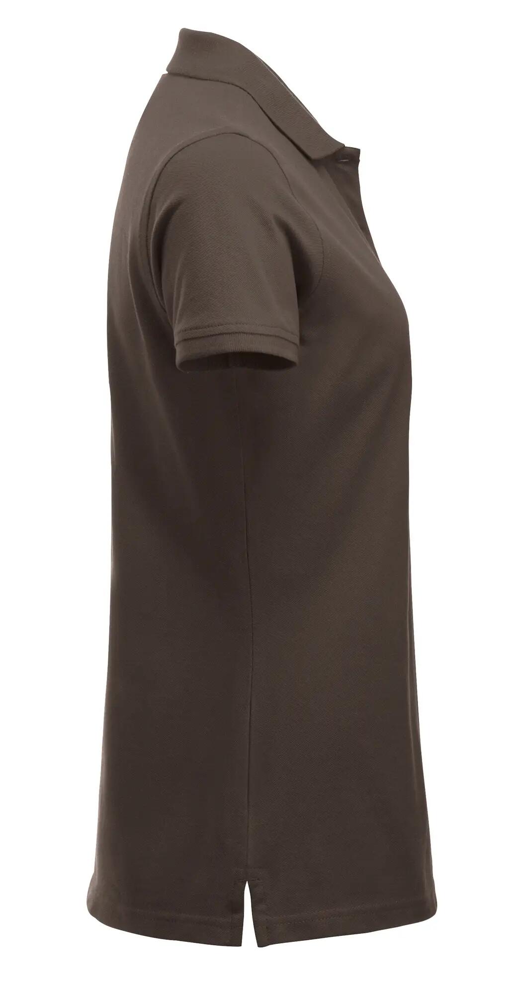 clique Classic Marion S/S Damespolo — moderne pasvorm, katoen – dark mocca 4/4