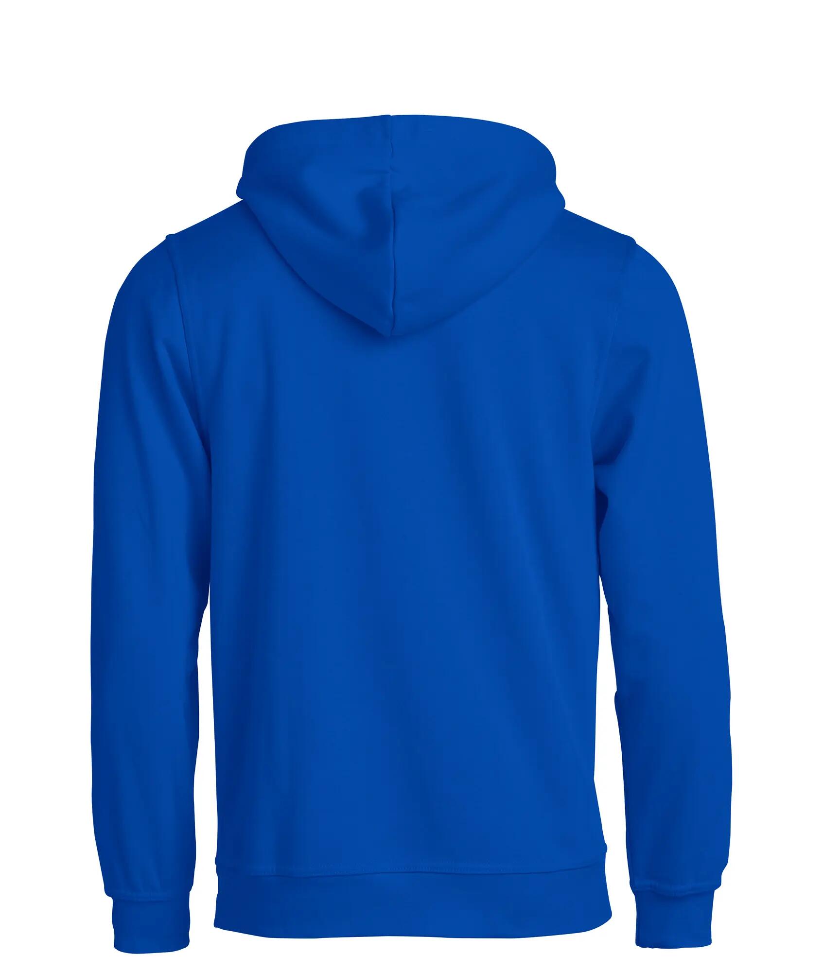 clique Basic Hoody blu królewski, kaptur unisex, trwały materiał – royal blue 2/4