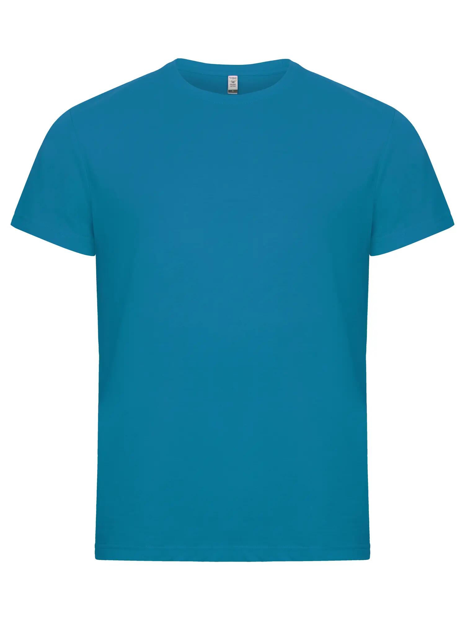 clique Classic OC-T heren T-shirt 100% biologisch katoen turkoois – turquoise 1/4