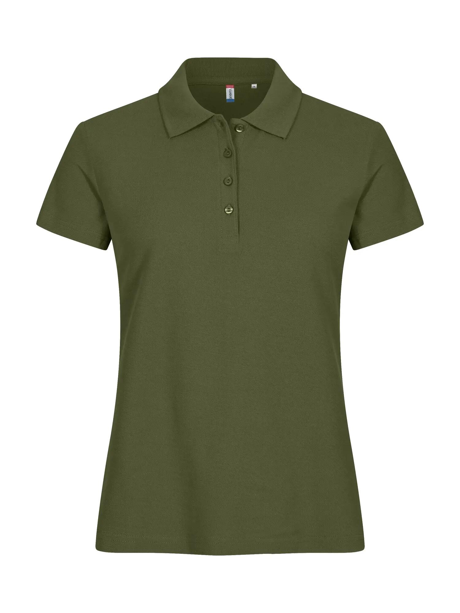 clique Basic Polo Women – 100% algodão, olive green 1/5