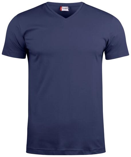 clique Basic-T V-neck T-Shirt V-Ausschnitt aus Baumwolle – dark Marineblau