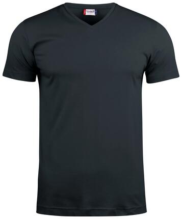 clique Basic-T V-neck T-Shirt V-Ausschnitt engere Passform – black