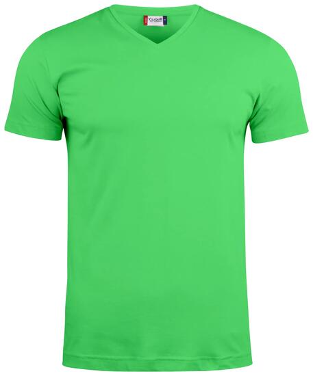 clique Basic-T V-neck T-Shirt V-Ausschnitt aus Baumwolle – apple green