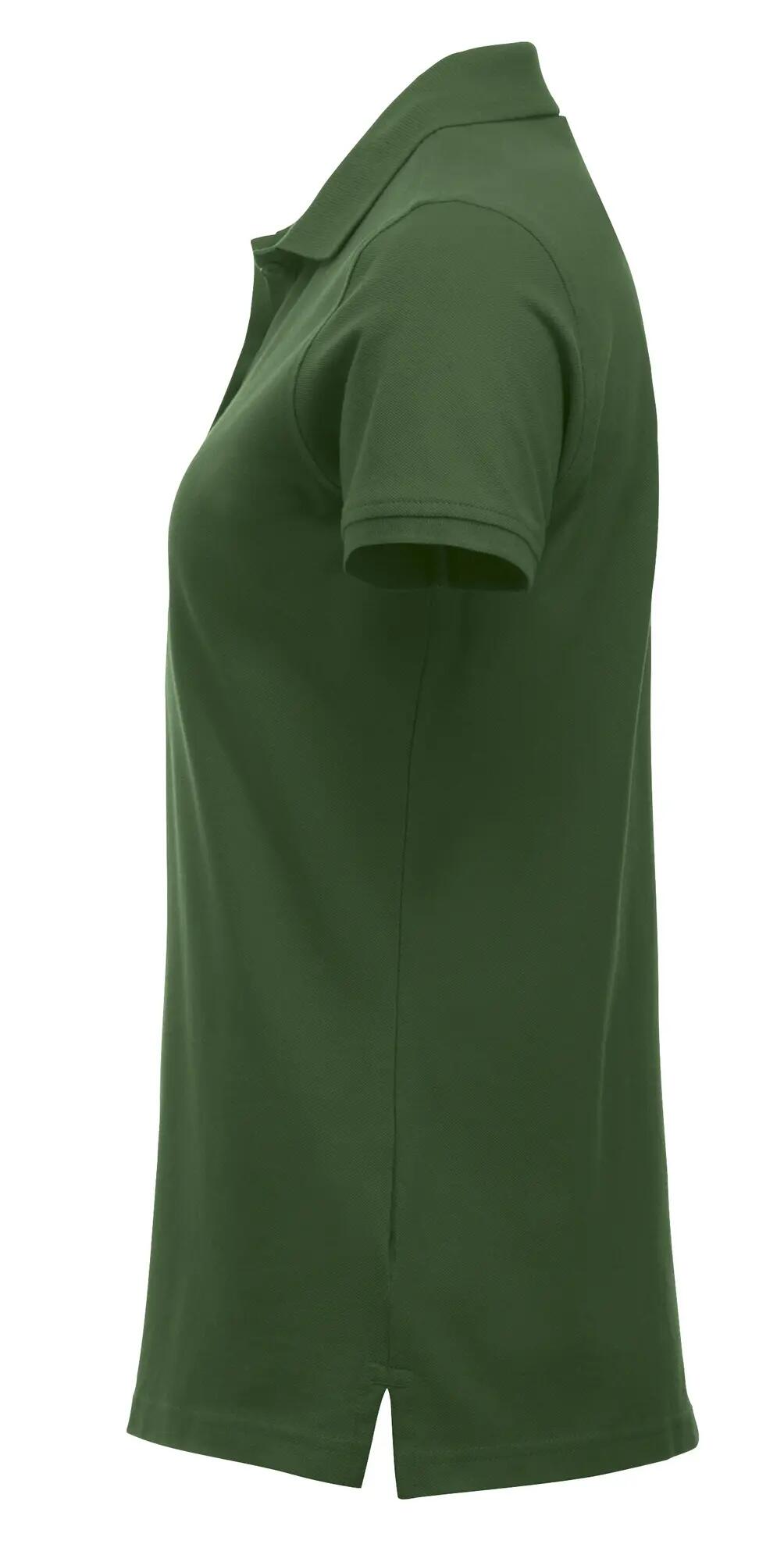 clique Classic Marion S/S Polo mujer — corte moderno, algodón – bottle green 3/4