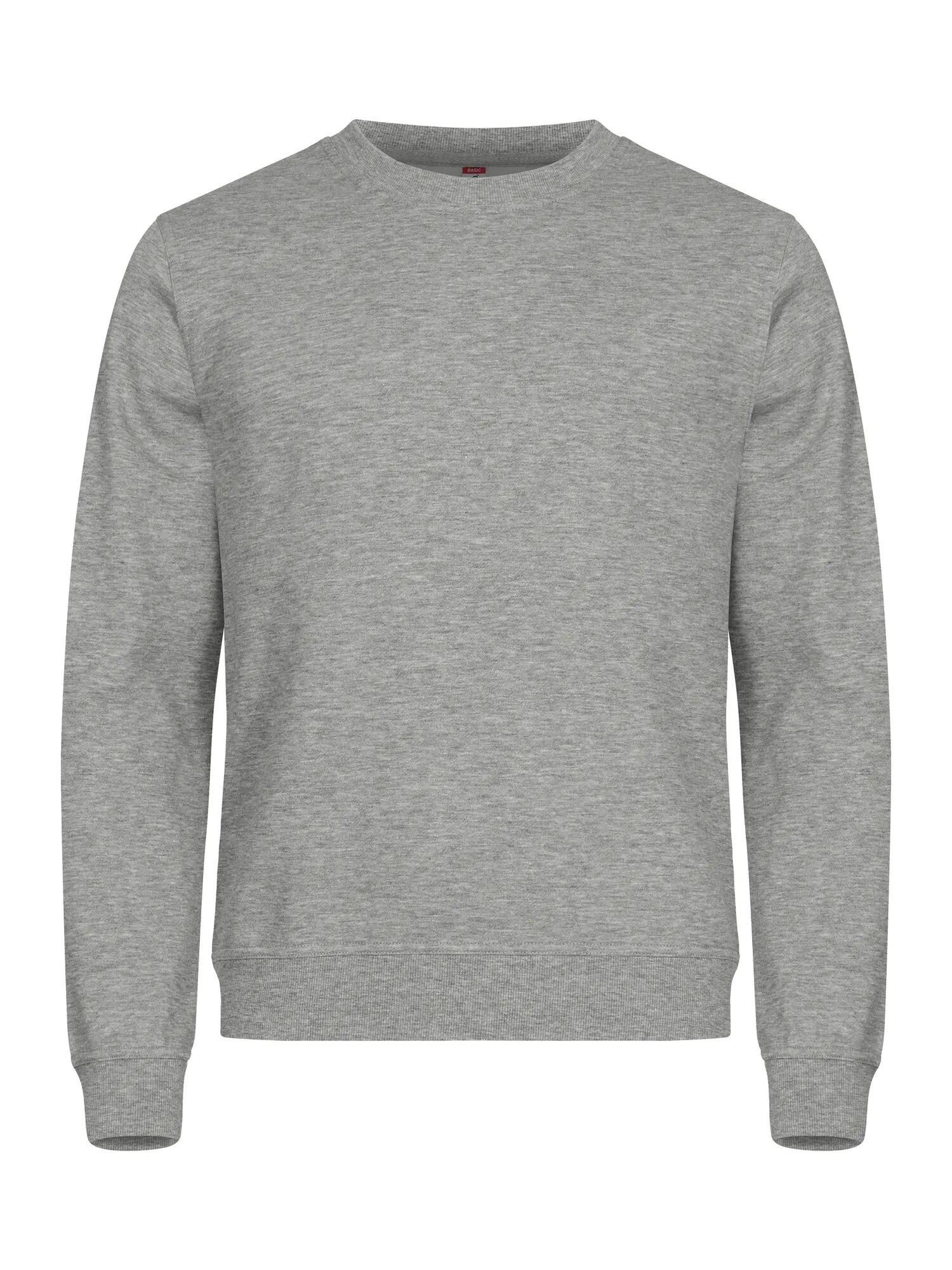 clique Basic Roundneck sweatshirt unissexo cinza mesclado – grey melange 1/4