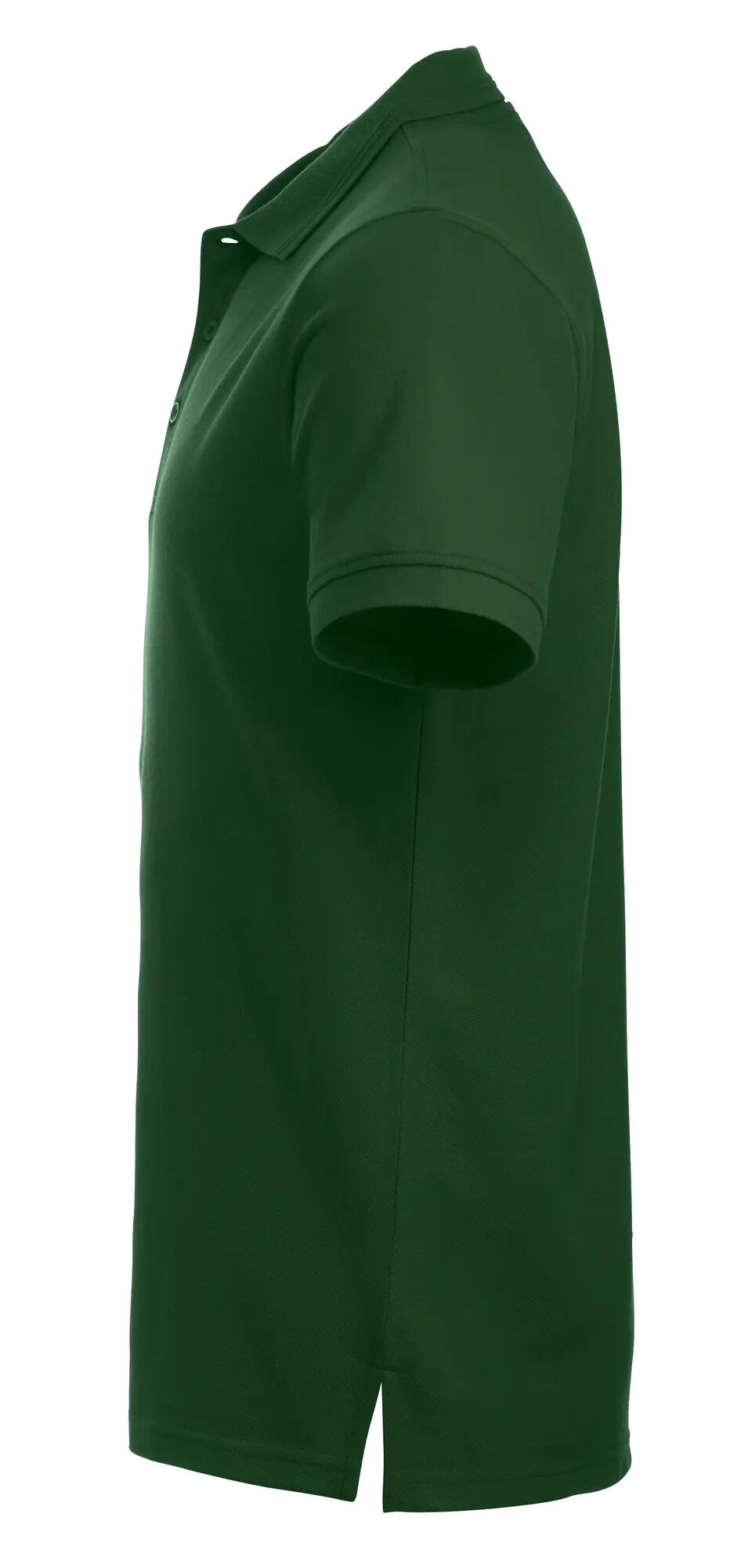 clique Polo Manhattan en jersey – manches courtes, col à rayures – bottle green 3/4