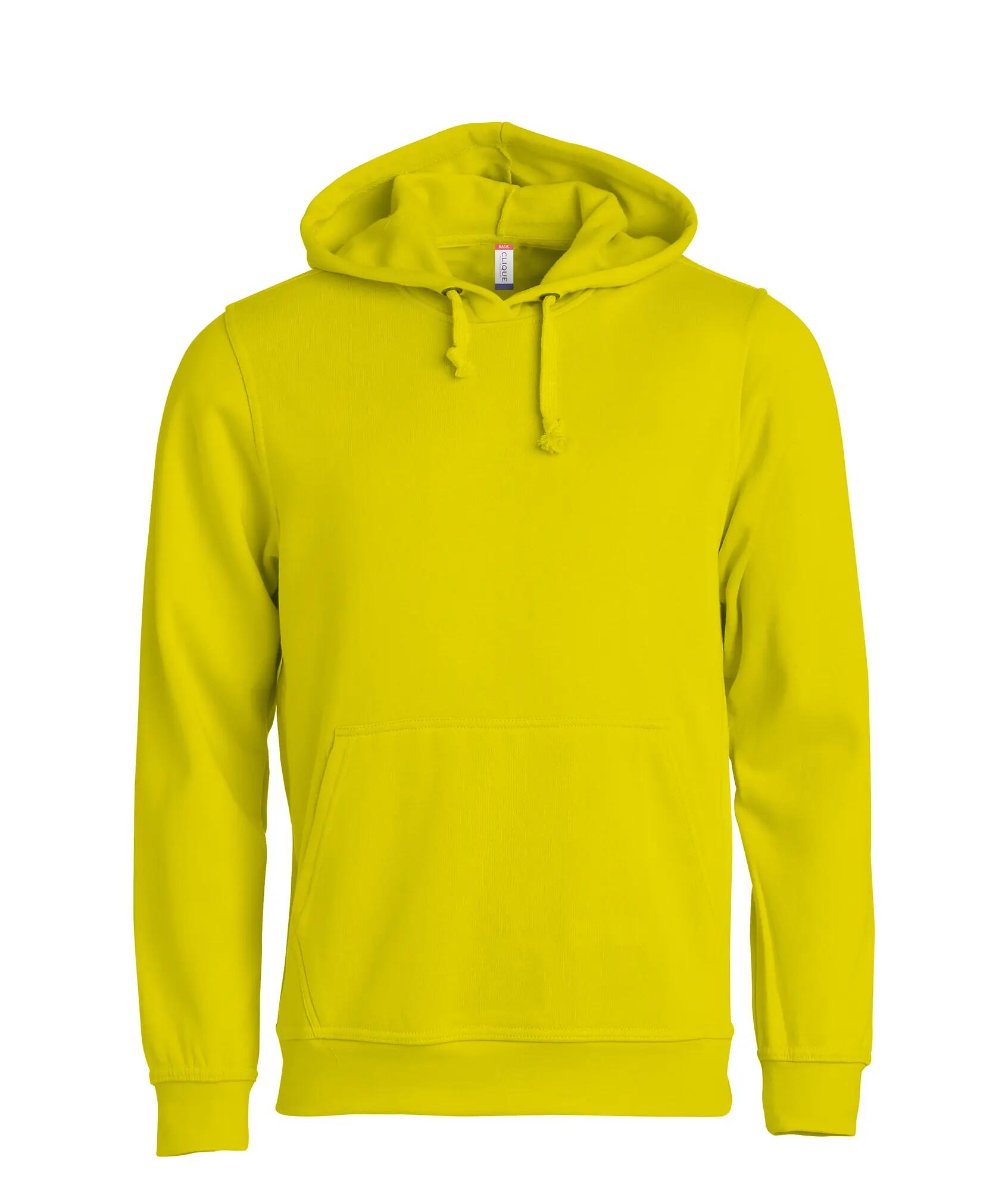 clique Basic Hoody bluza z kapturem unisex żółta odblaskowa – visibility yellow 1/4
