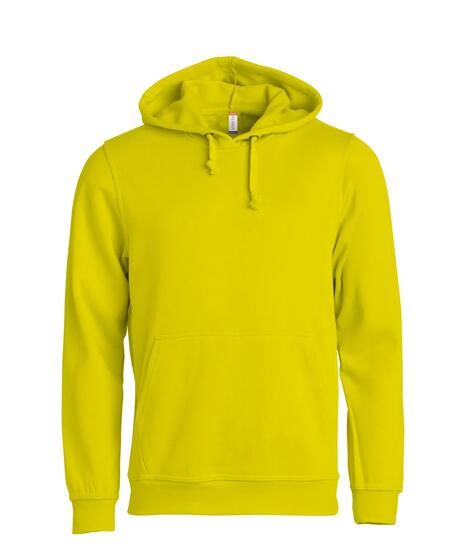 clique Basic Hoody – unisex bluza z kapturem, żółć odblaskowa – visibility