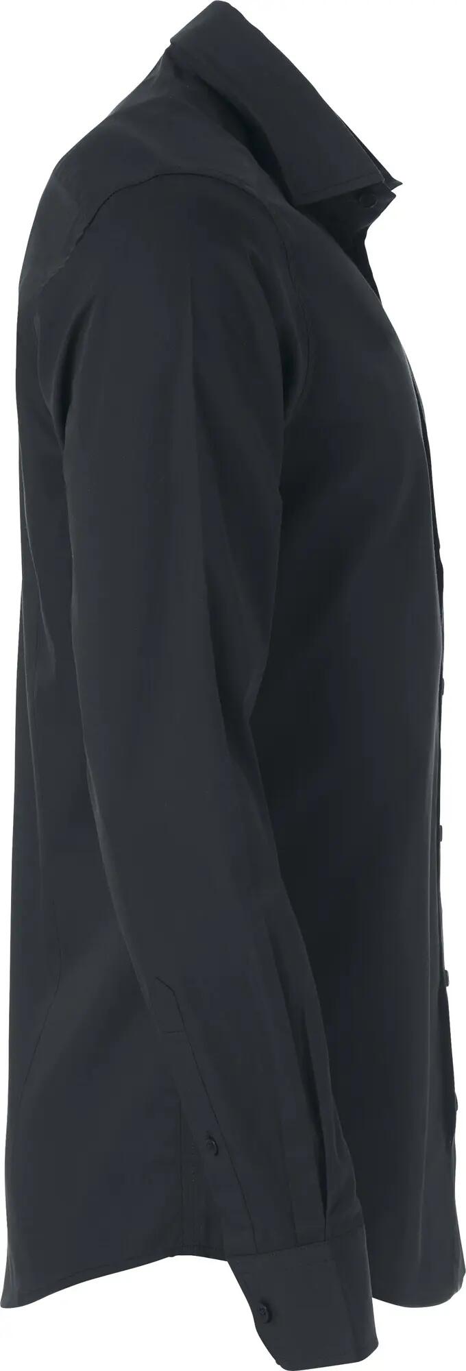 clique Clark camisa de manga longa em algodão fácil de cuidar – black 4/4