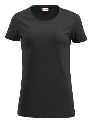 clique Carolina S/S - haut femme col rond extensible – black