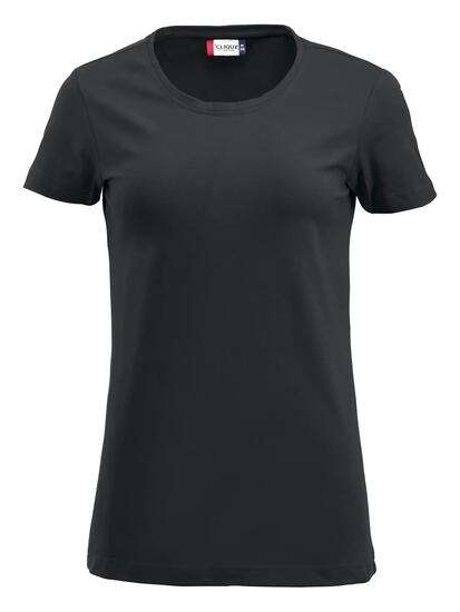 clique Carolina S/S - haut femme col rond extensible – black