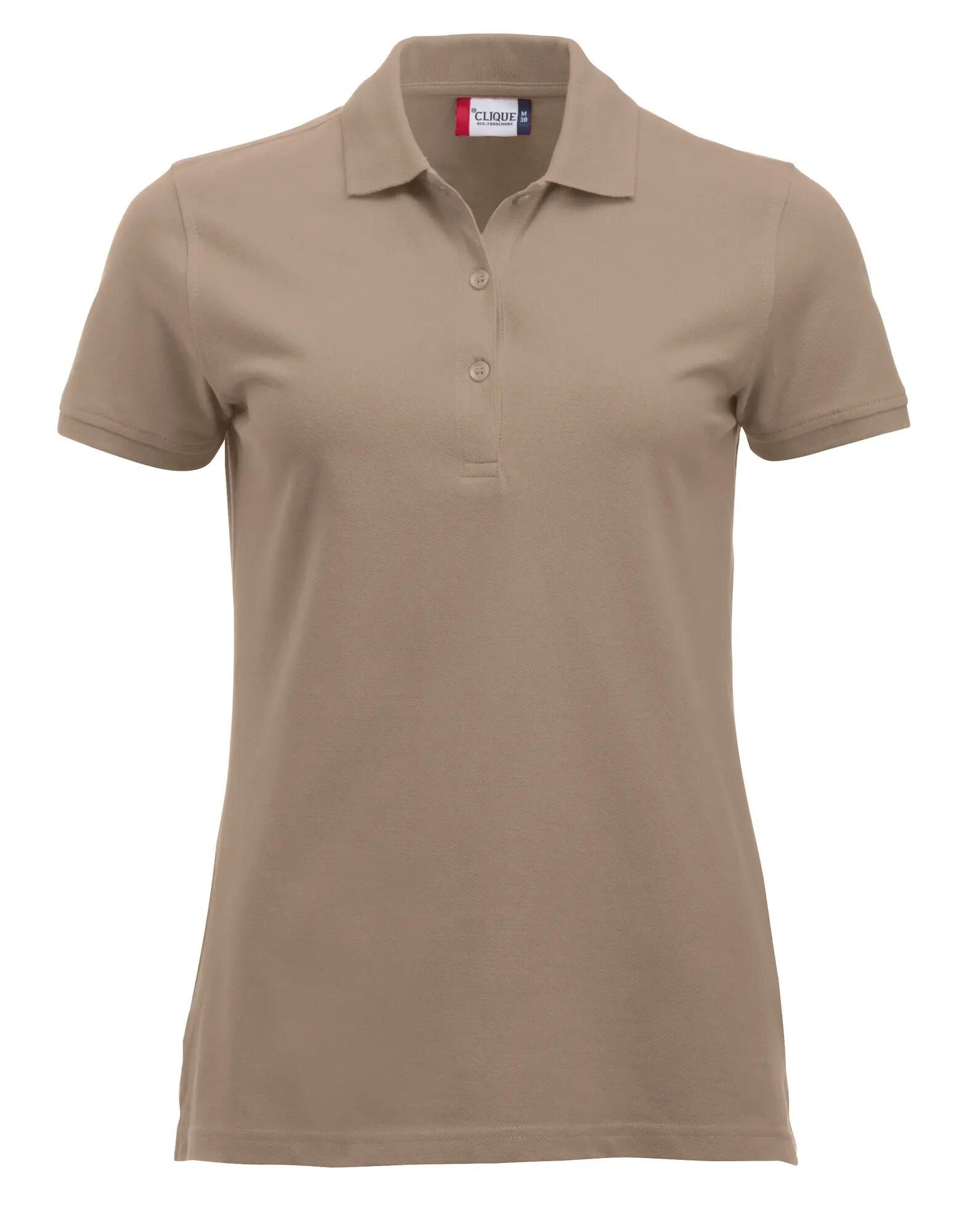 clique Classic Marion S/S Polo em algodão — corte moderno – caffe latte 1/4