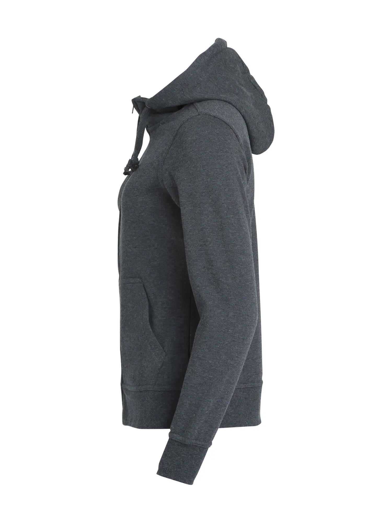 clique Basic Hoody Full Zip Women – Sweat com capuz anthracite melange 3/4