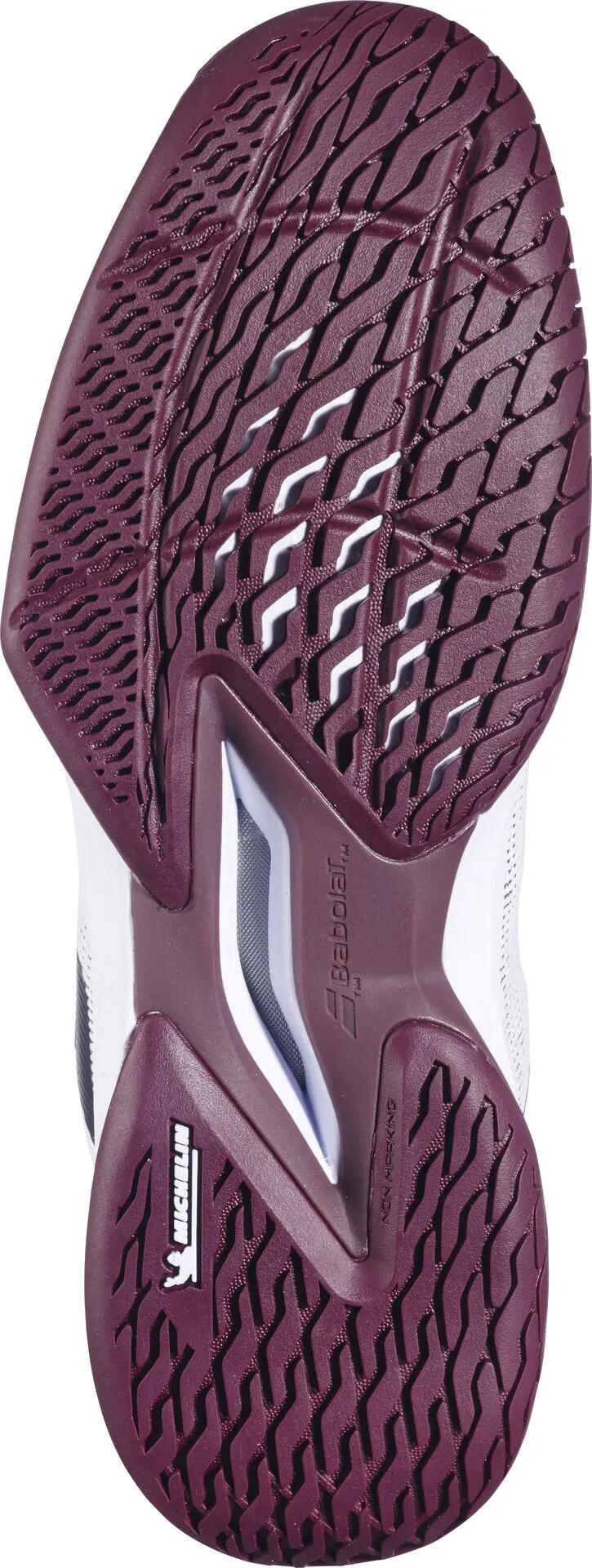 babolat JET TERE 2 All Court Uomo Scarpe – 1109WP White/Port Royale 4/6