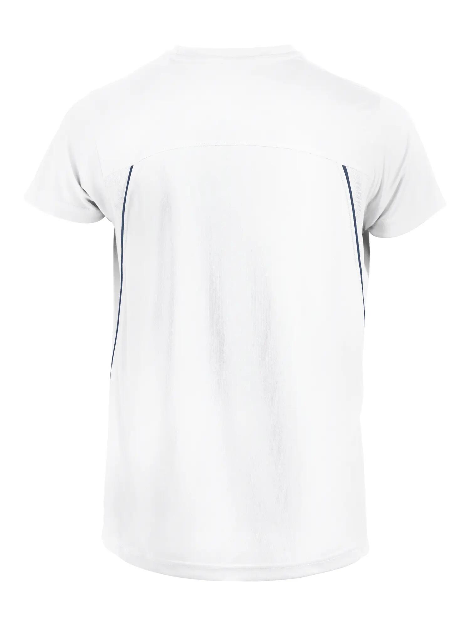 clique Ice Sport-T polyester T-shirt, afgeronde achterkant – White/Navy 2/4