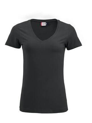 clique Arden – Haut femme col V extensible – black