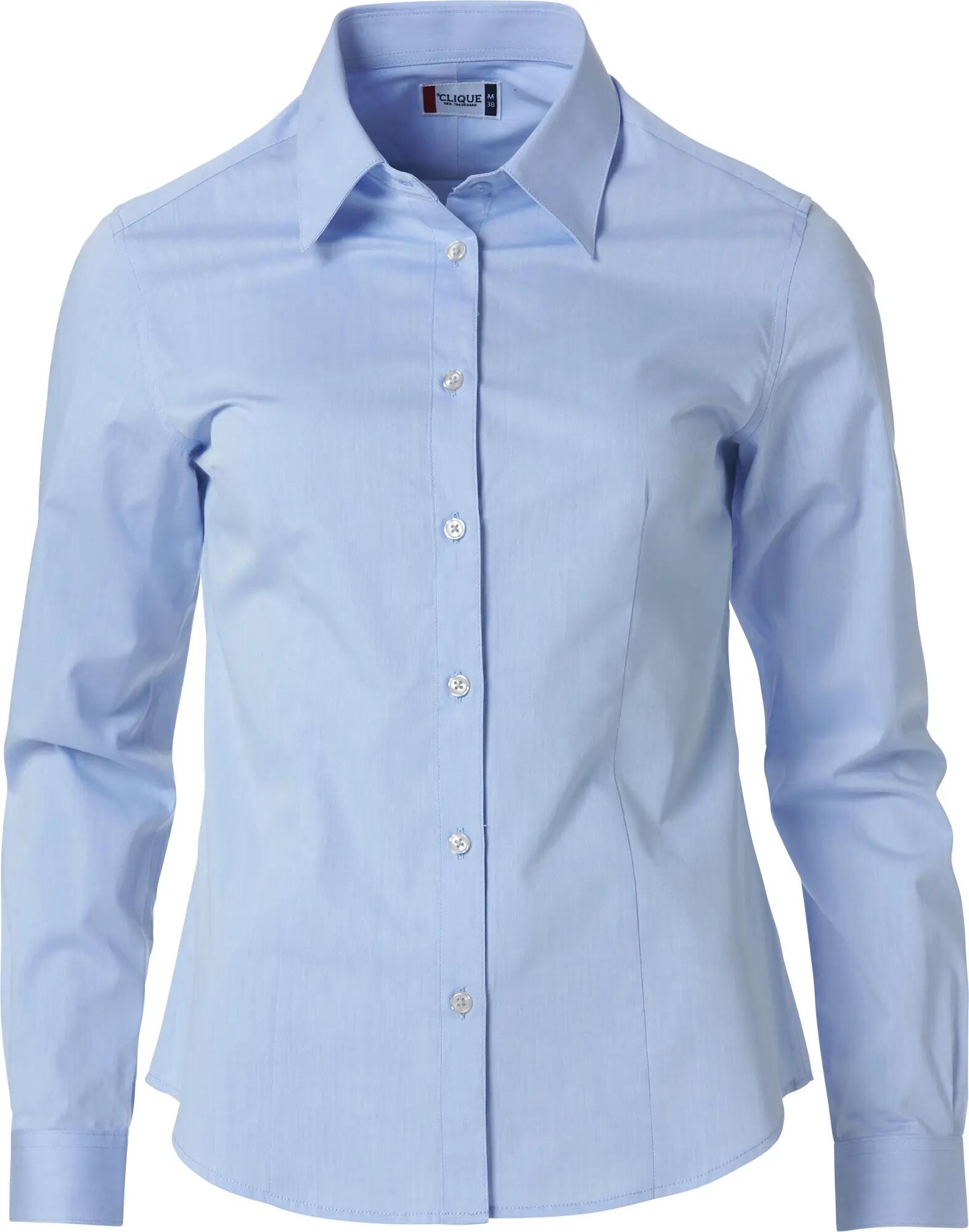 clique Clare damesoverhemd lange mouw 100% katoen light blue 1/4