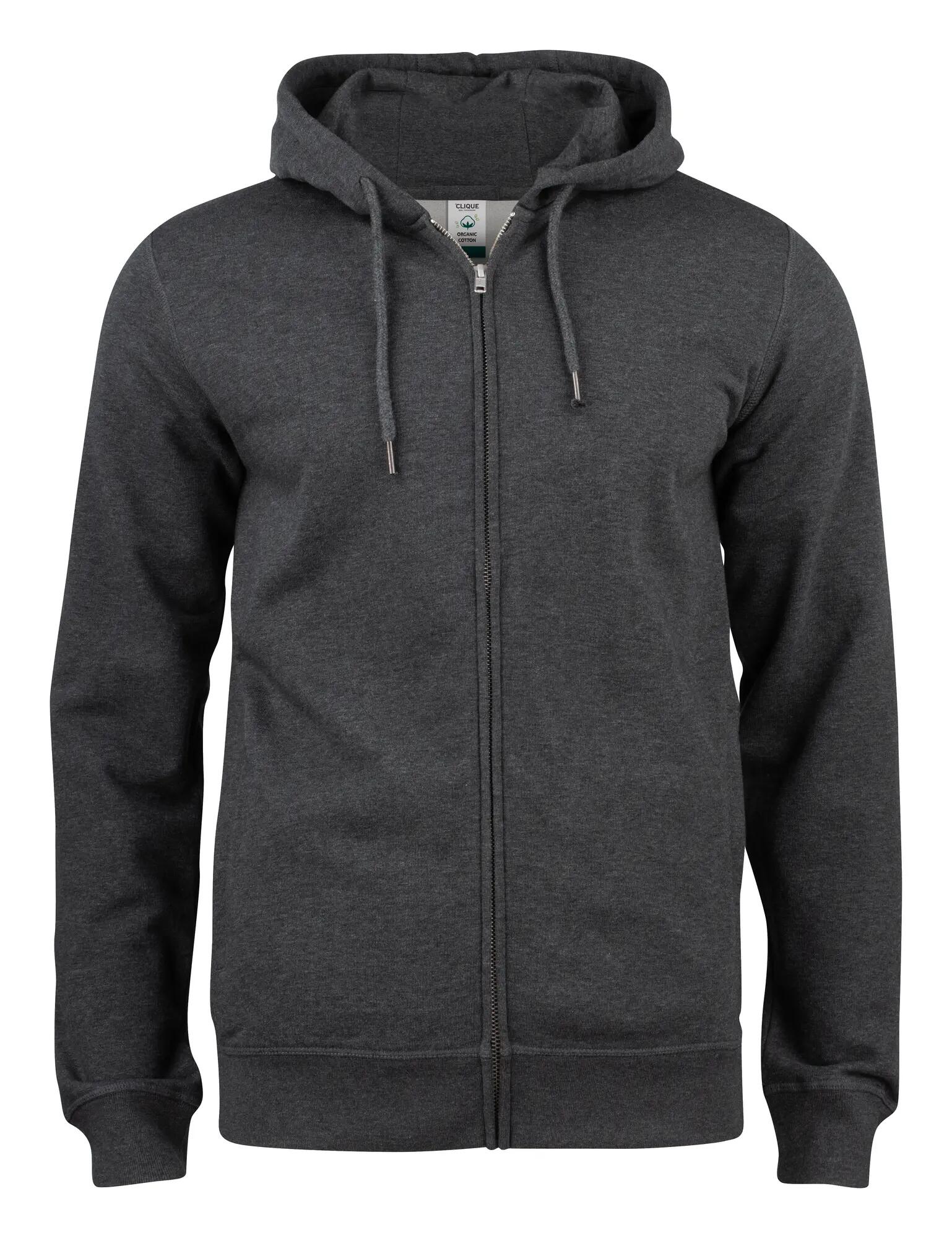 clique Premium OC Hoody Full Zip aus Bio-Baumwollmix – anthracite melange 1/4