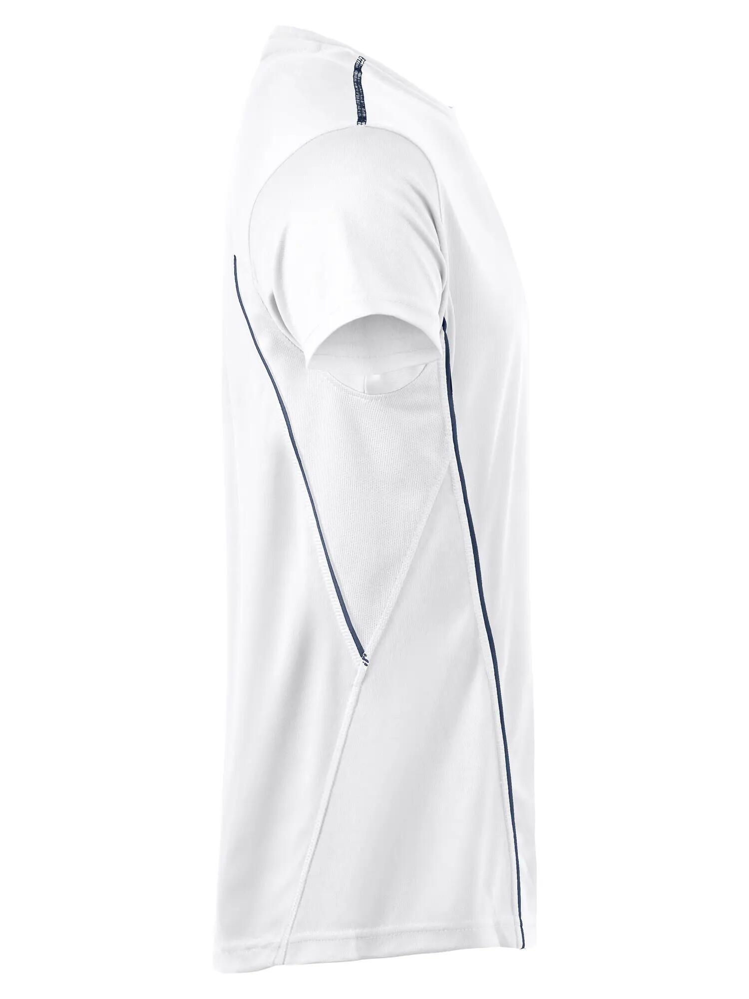 clique Ice Sport-T polyester T-shirt, afgeronde achterkant – White/Navy 4/4