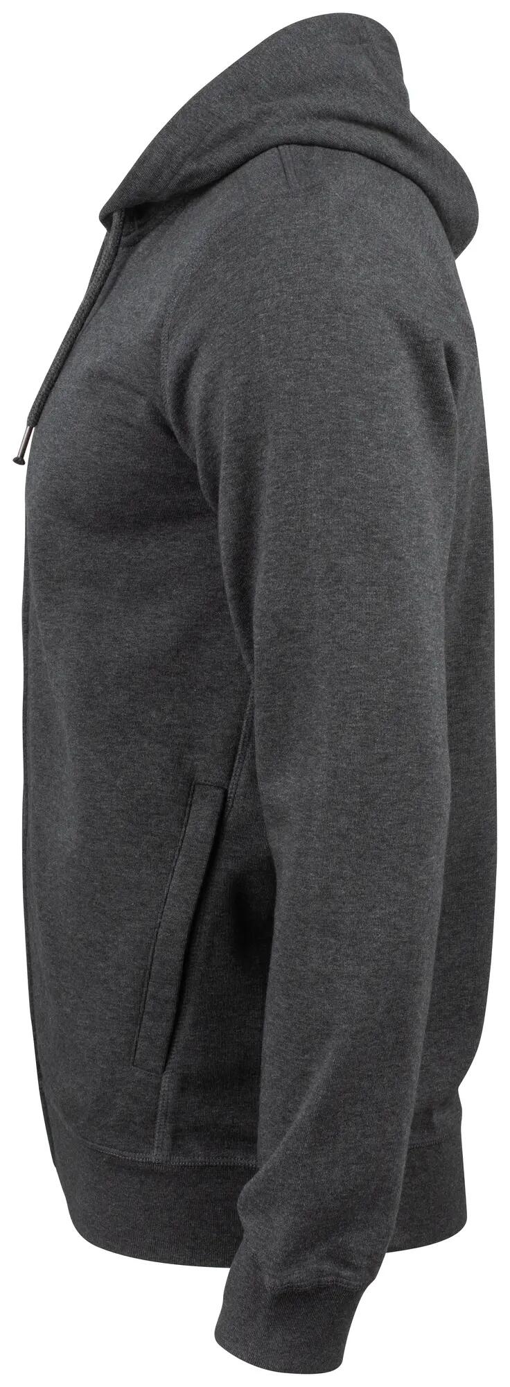 clique Premium OC Hoody Full Zip aus Bio-Baumwollmix – anthracite melange 3/4