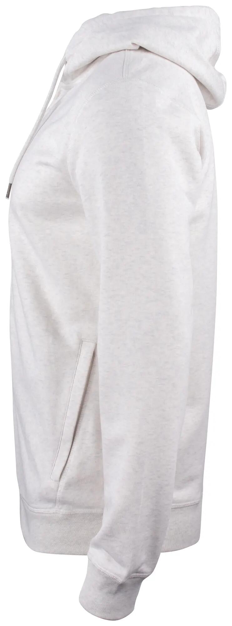 clique Premium OC Hoody Full Zip em algodão orgânico - nature melange 3/4