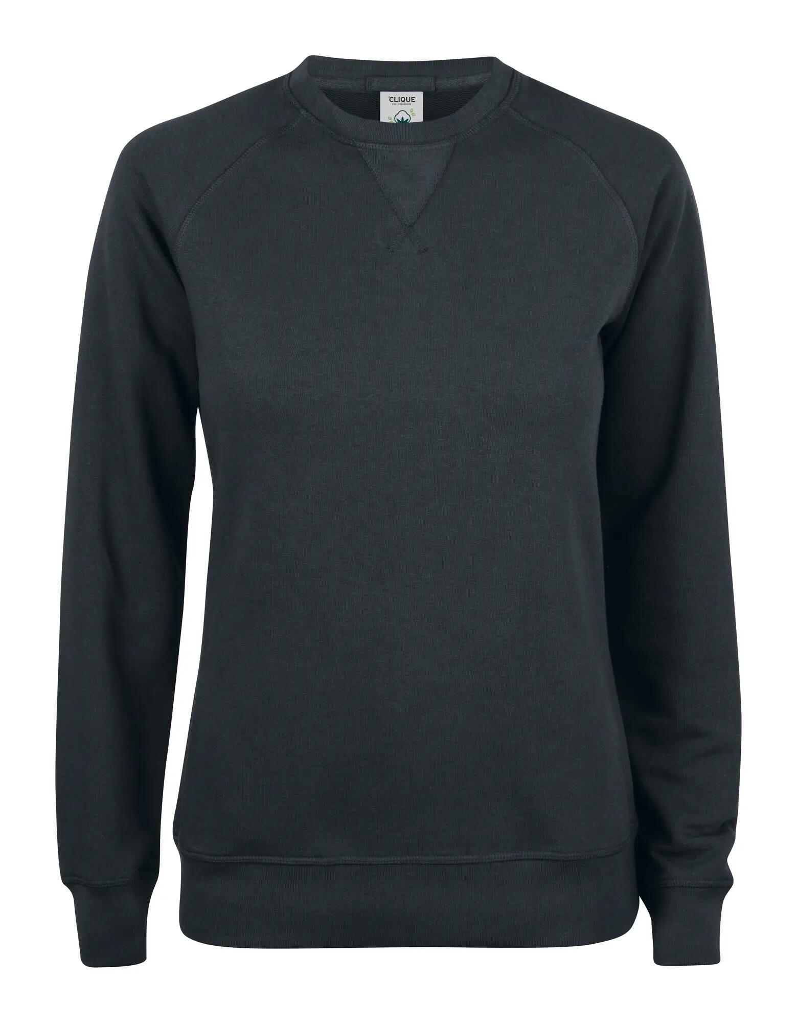 clique Bluza Premium OC Roundneck Damska z bawełny organicznej – black 1/4