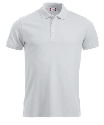 clique Polo Manhattan biały z paskami w żakardzie – white