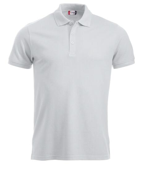 clique Polo Manhattan biały z paskami w żakardzie – white