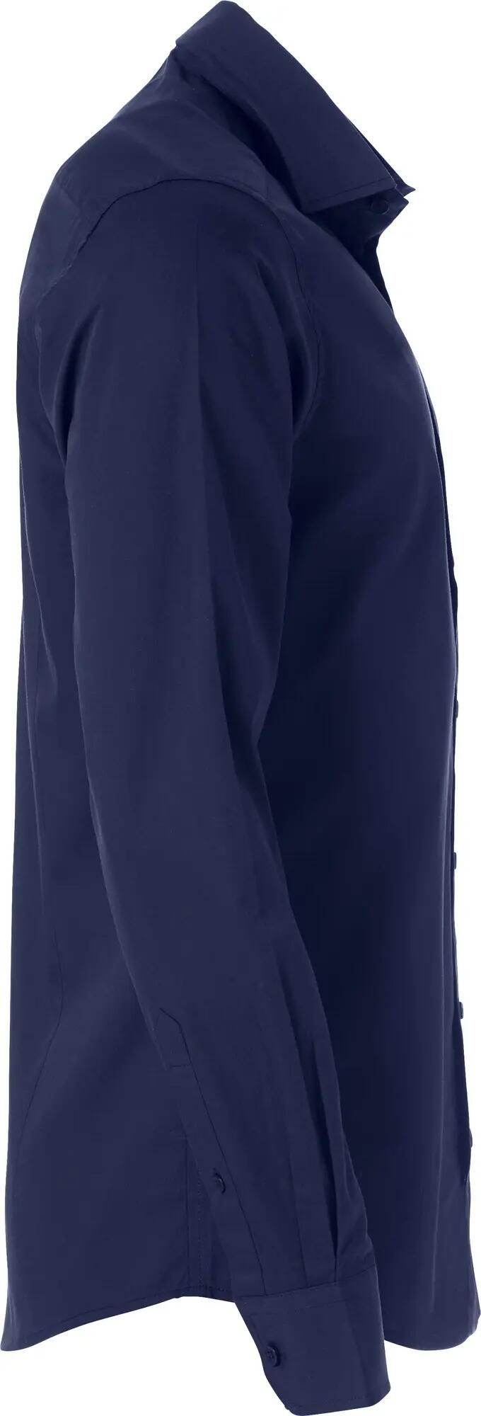 clique Clark Langarm-Hemd 100% Baumwolle - Regular Fit - dark Marineblau 3/4