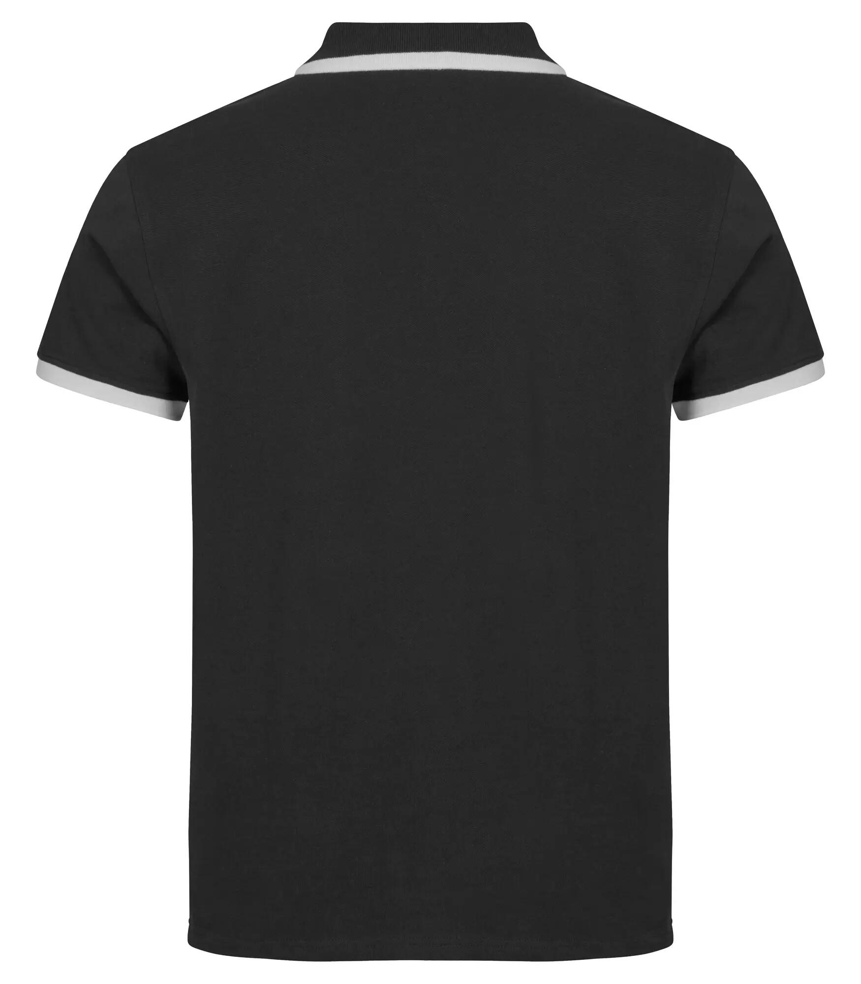 clique Polo Austin aus 100% Baumwolle schwarz mit kontraststreifen – Black 2/4