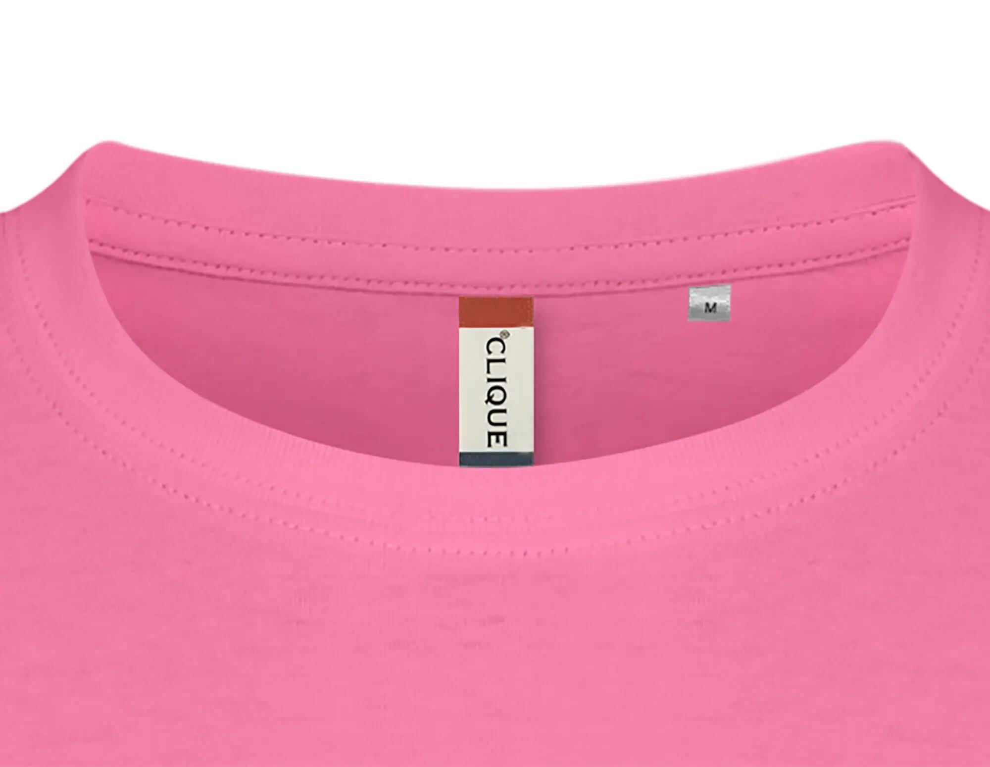 clique Basic-T Koszulka męska - dopasowany krój, bawełna – bright pink 5/5