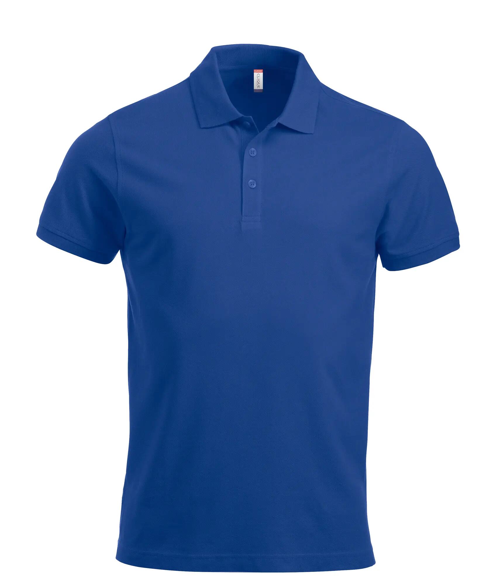 clique Classic Lincoln S/S polo em algodão, corte moderno – blue 1/4