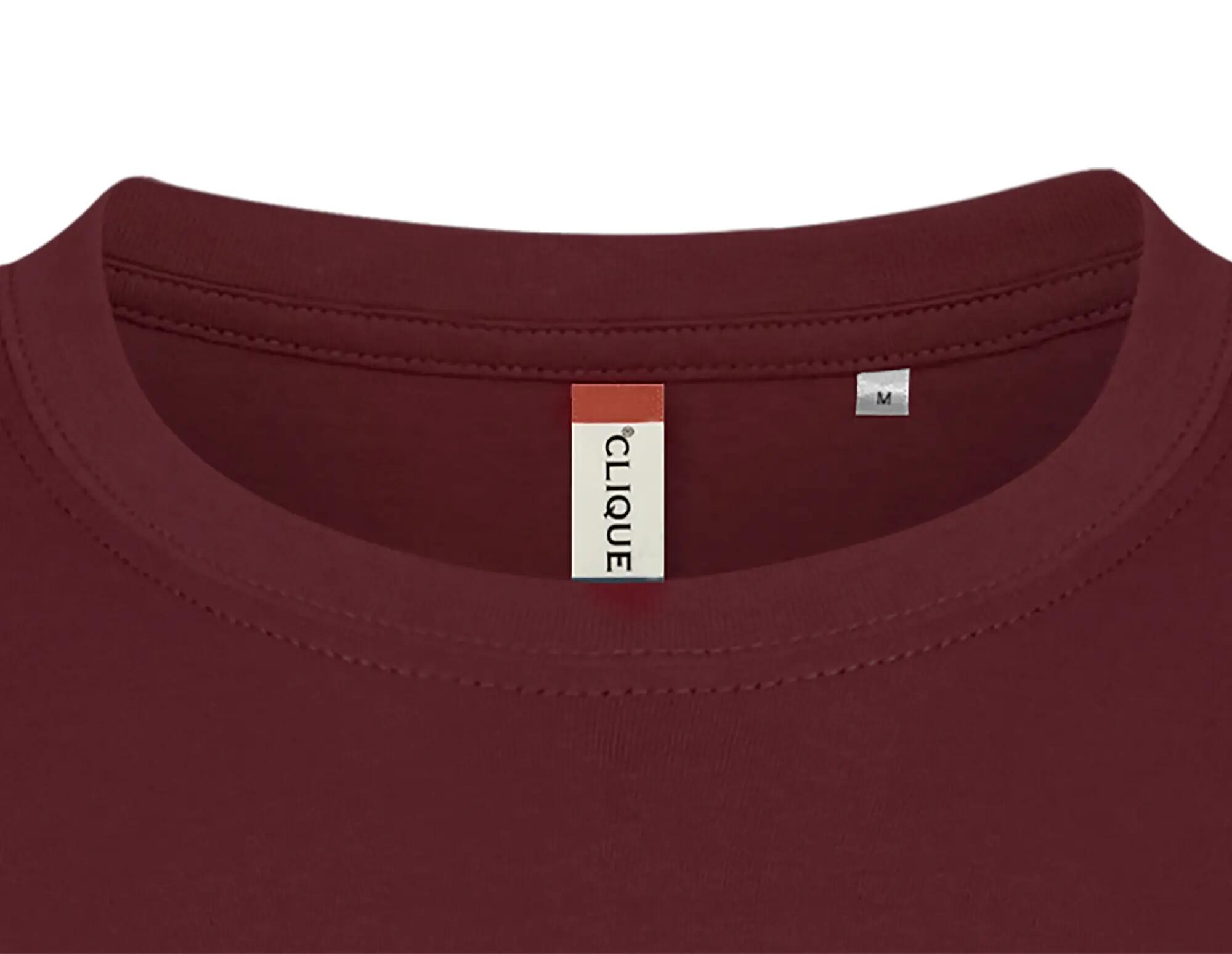 clique Basic-T T-shirt homme en coton, coupe près du corps – burgundy 5/5