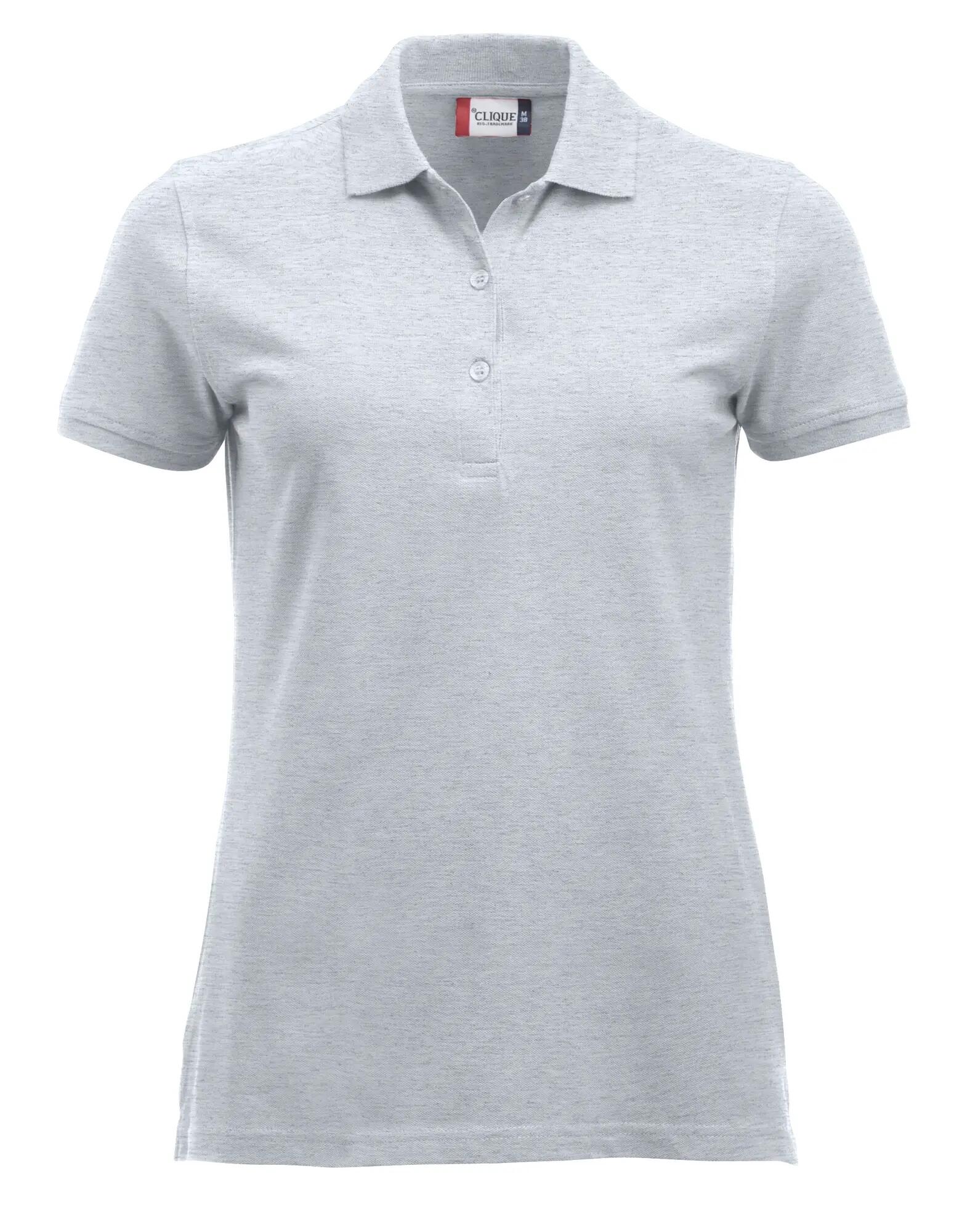 clique Classic Marion S/S – damespolo van katoen, modern fit – ash 1/4