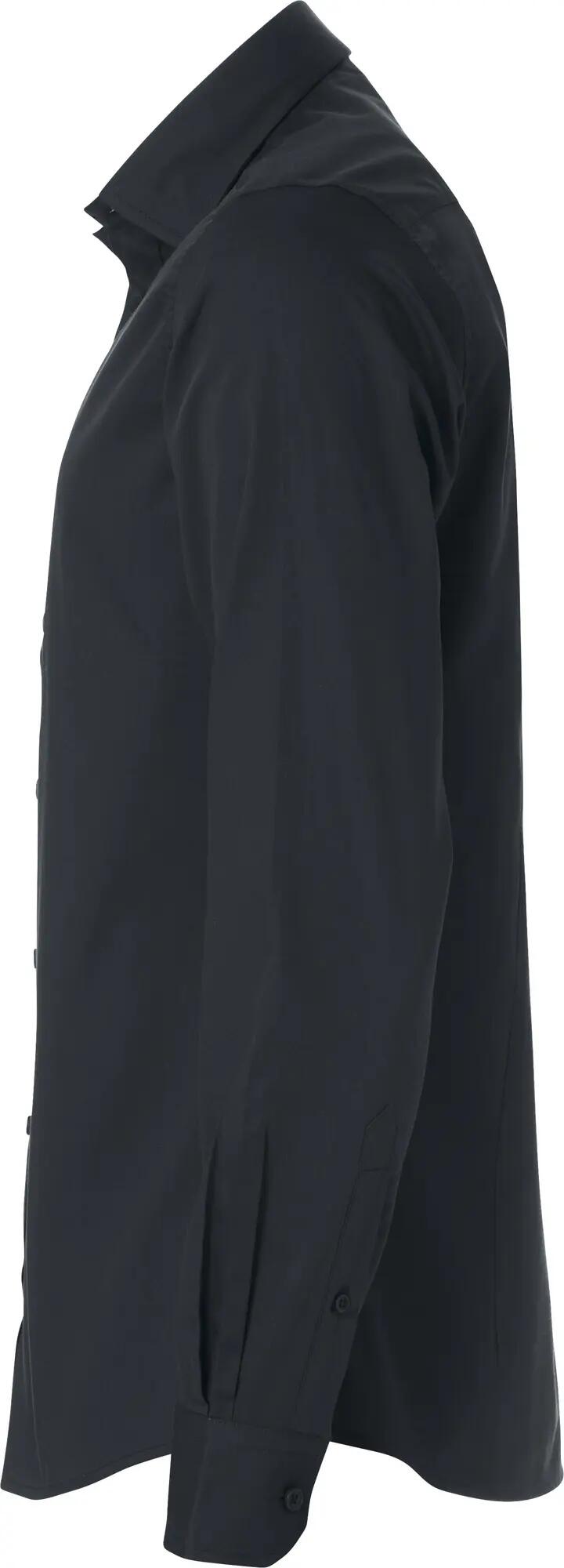 clique Clark chemise manches longues en coton, coupe regular – black 3/4