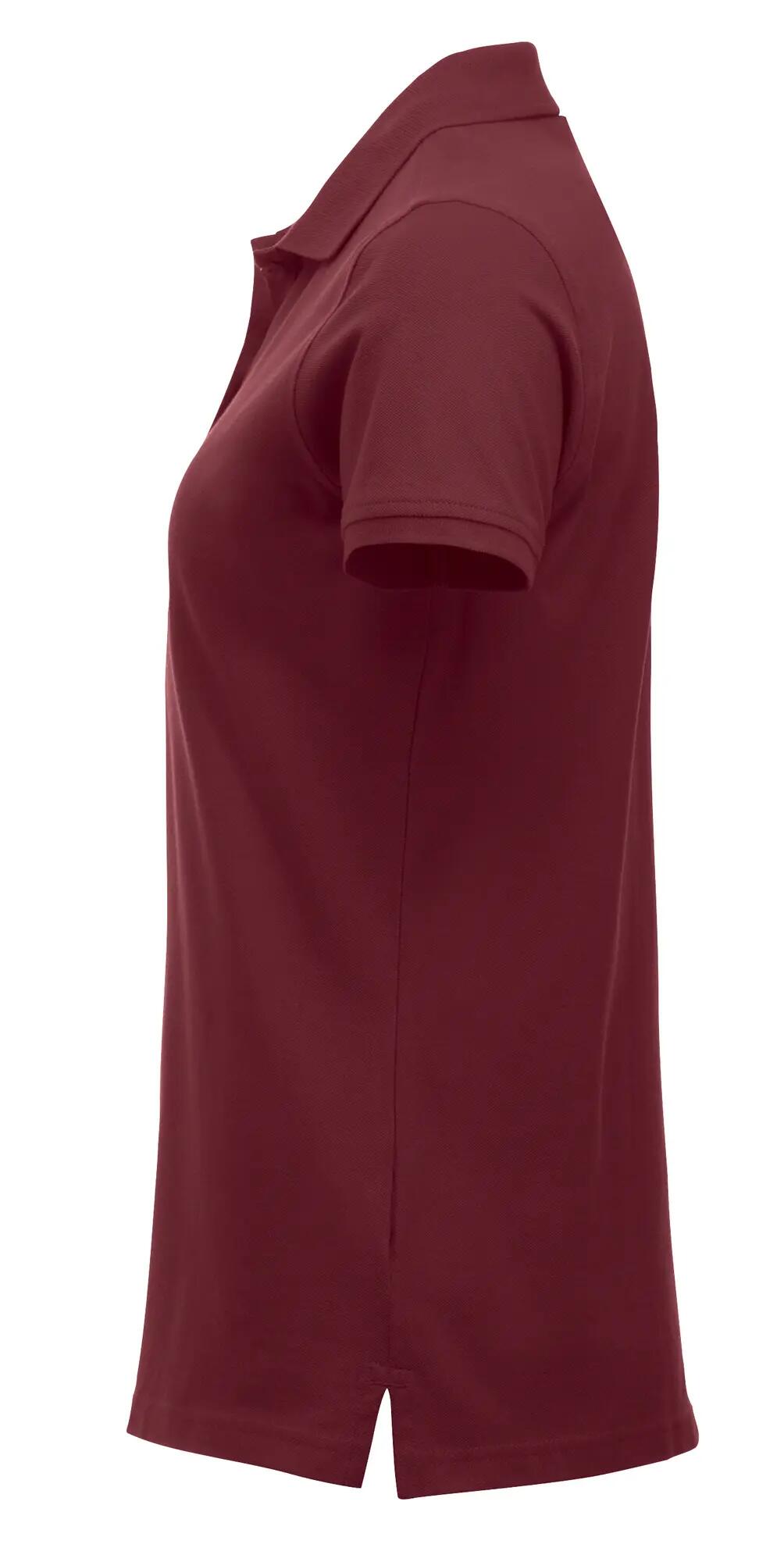 clique Polo Classic Marion S/S pour femme – coupe moderne, 100% coton – burgundy 3/4