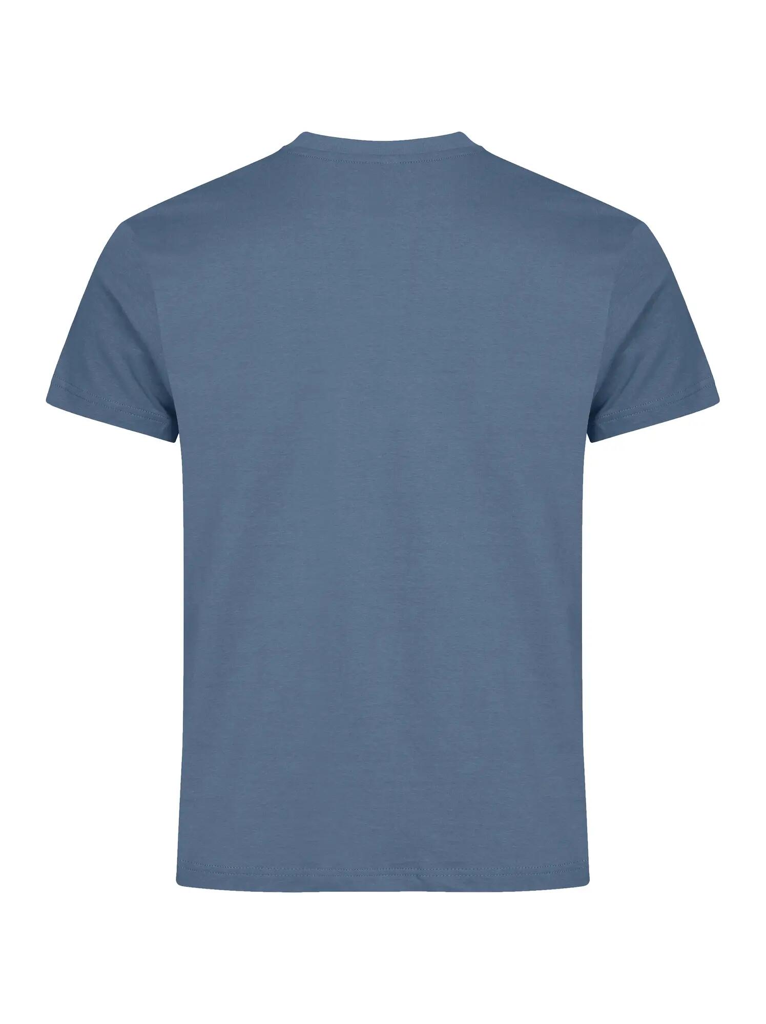 clique Basic‑T T‑shirt homem corte ajustado em algodão — Steel Blue 3/8