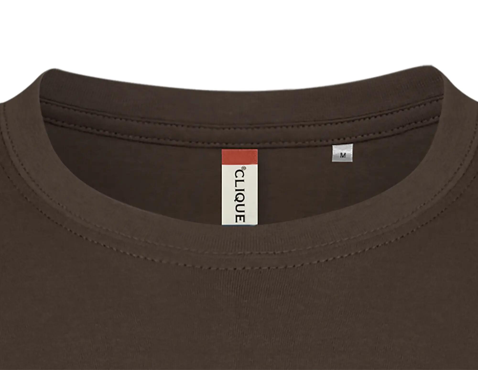 clique Basic-T T-shirt homem corte justo 100% algodão – dark mocca 5/5