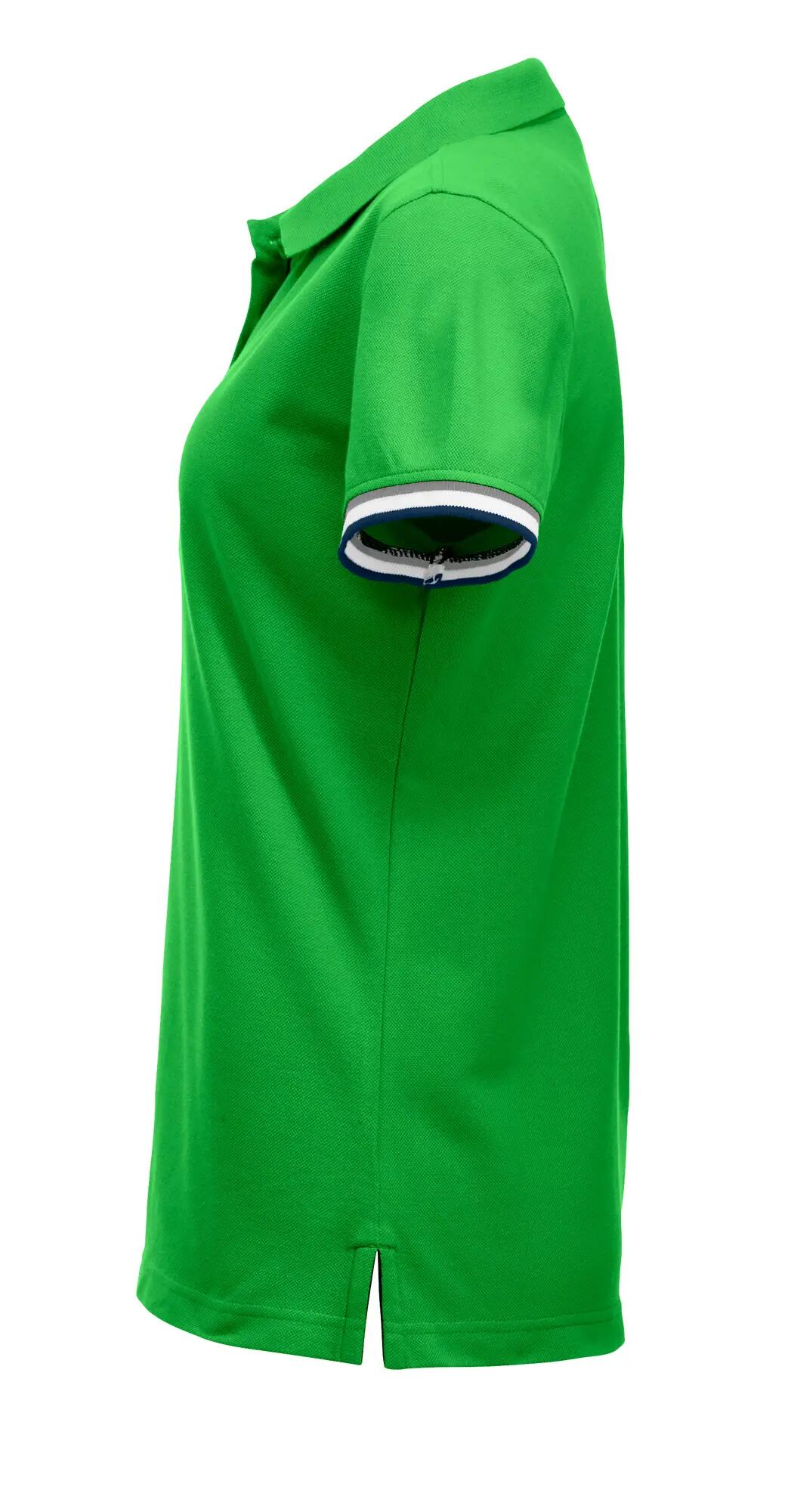 clique Newton Women polo van 100% gekamd ringgesponnen katoen - apple green 3/4