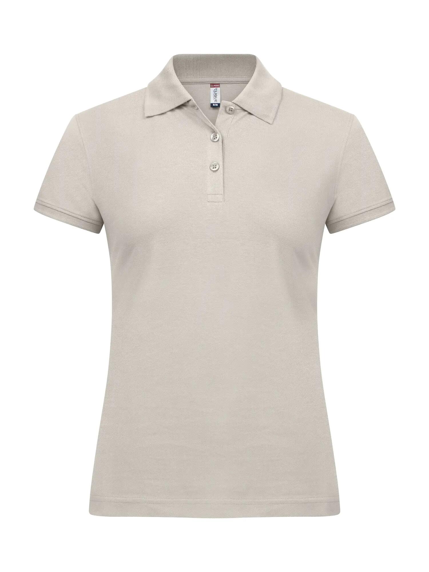 clique Classic Marion S/S polo mulher – corte moderno, cor Stone 1/4