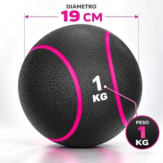 [Palla Medica Pro 1-5 kg] Medicine Ball in Gomma Vergine per Functional Training 2/9