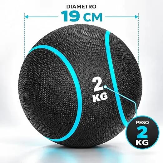 [Palla Medica Pro 1-5 kg] Medicine Ball in Gomma Vergine per Functional Training 2/9