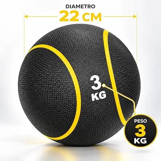 [Palla Medica Pro 1-5 kg] Medicine Ball in Gomma Vergine per Functional Training 2/9