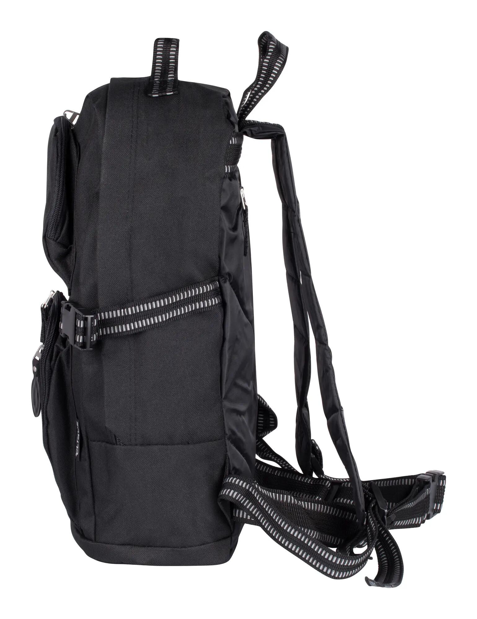 clique Backpack em poliéster 600D com revestimento PVC — preto, Onesize – black 3/4