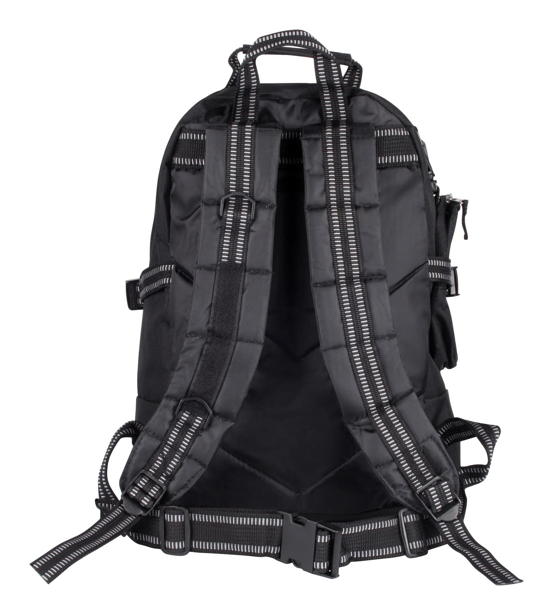 clique Backpack em poliéster 600D com revestimento PVC — preto, Onesize – black 2/4