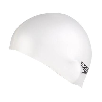 Schwimmkappe für HerrenDamen Unisex, Logo, Silikon Damen und Herren Weiß