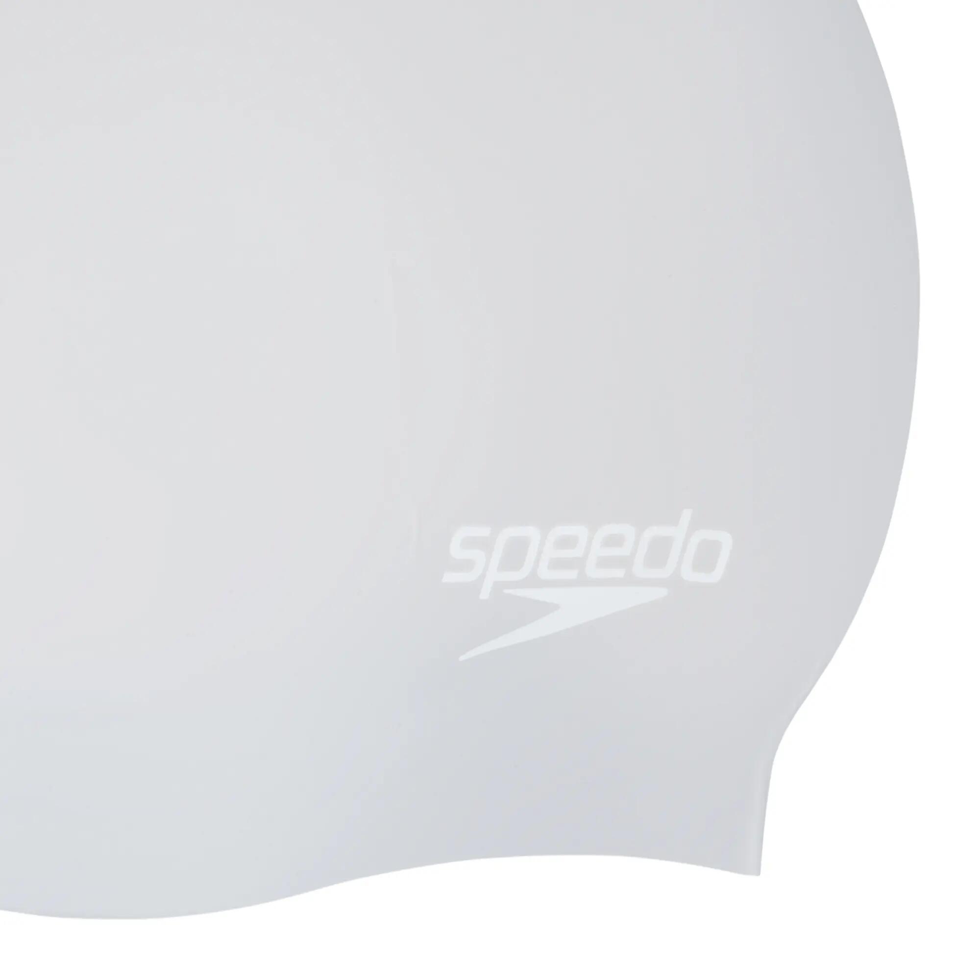 Bonnet De Bain Pour Cheveux Longs En Silicone Adulte (Argenté / Blanc) 3/3